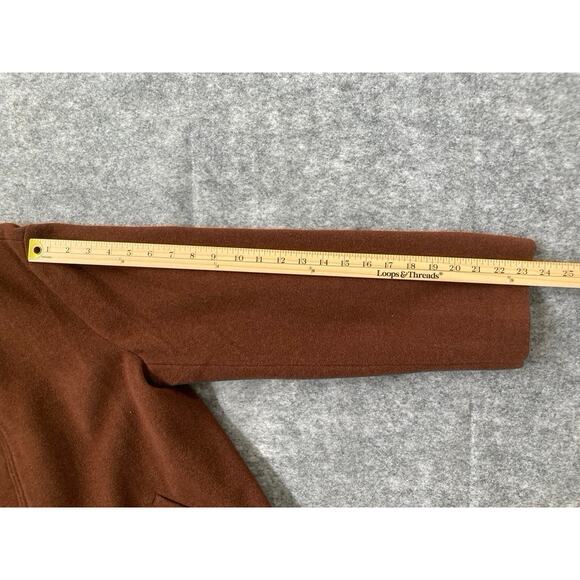 Eileen Fisher Wool Jacket Womens Large Brown Full Zip Coat Italian Farbic - Picture 6 of 8